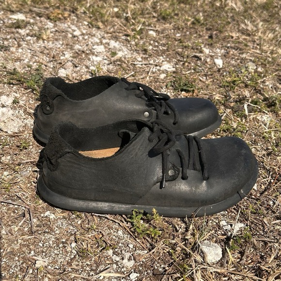 Birkenstock Montana Black Oiled Leather Shoes Size EU 38 US Women 7-7.5 Grunge